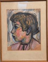joli pastel, portrait d'enfant. non signé