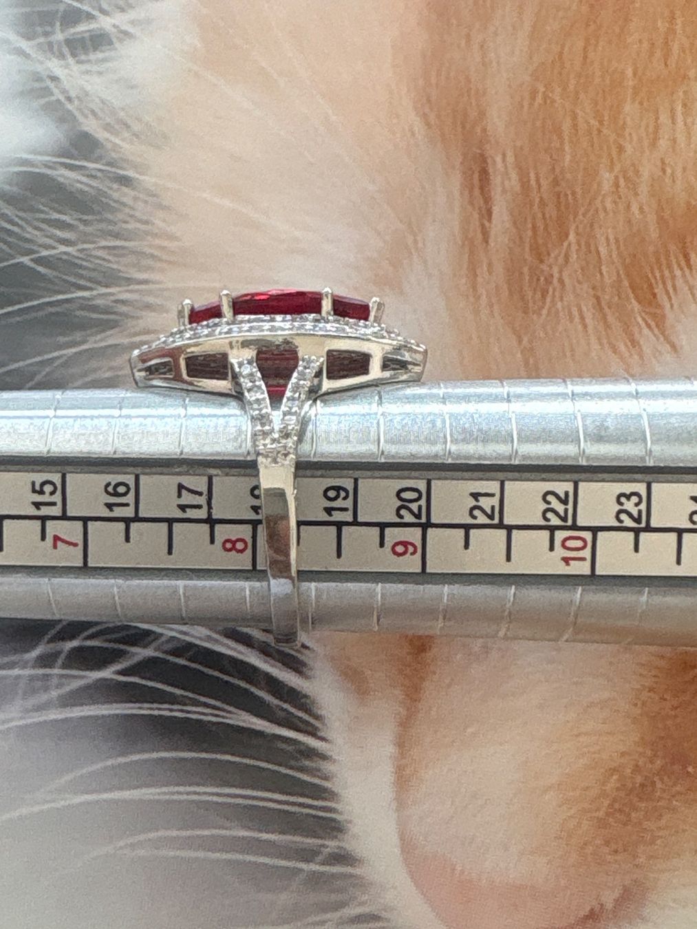 Anelli: Luxus Elegante Gr.19/9 Ring Farbe: Silber / Rot – Nuovo (secondo la descrizione) da Biel-Bienne venduto da Roserosse13 6