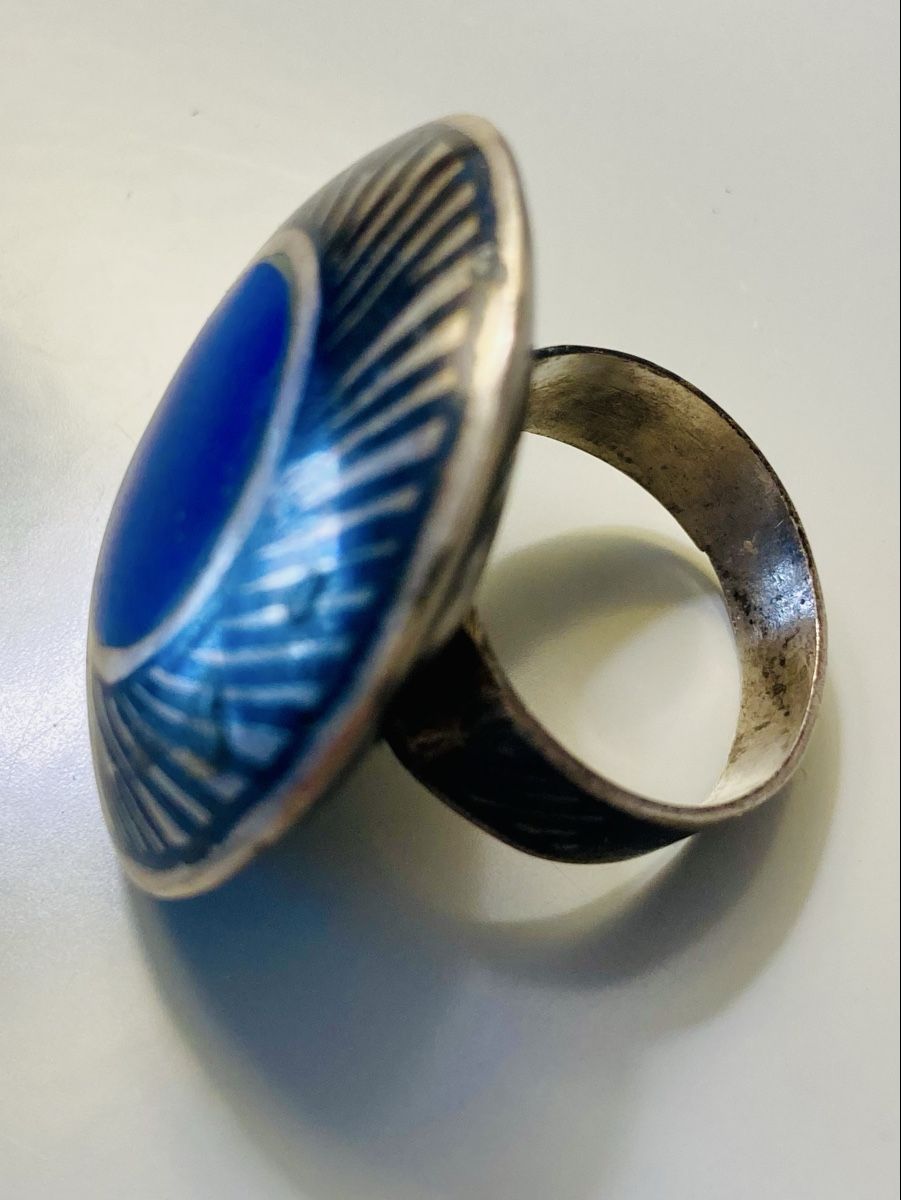 Anelli: Silberring mit blauem Stein Grösse 60 – Usato da Basel venduto da elocin4791 2