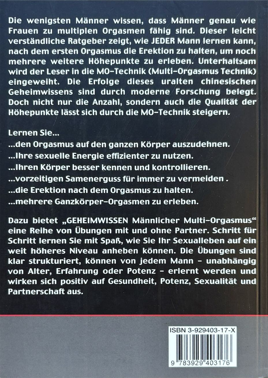 Libri: Geheimwissen männlicher Multi-Orgasmus – Nuovo (secondo la descrizione) da Sarnen venduto da Livres 1