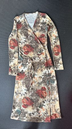 Robe cache-cœur imprimée fleurs automne taille S - Piena