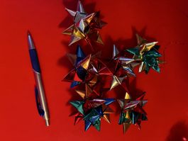 Weihnachtssterne Alu Handarbeit Vintage