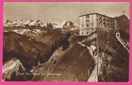 Hotel Stanserhorn mit Berneralpen gel 1921