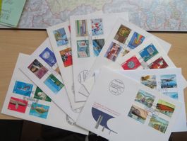 Helvetia 8 Briefe Sonder Marken