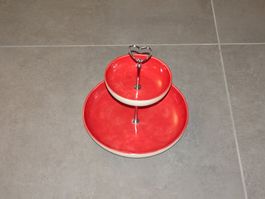 Etagere, rot und weiss/creme, Vintage Stil, Top!
