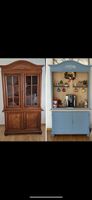 Buffetschrank mit "Cafe Paris" Aufschrift blau vintage