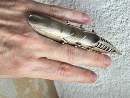 GOTHIK- beweglicher Fingerring, Silber sterling! 57