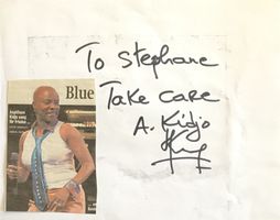 Angélique Kidjo Autogramm signiert Karte m.Bild 16x21cm