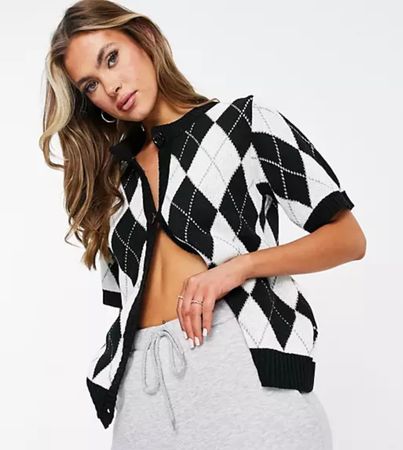 Argyle Cardigan von Unique 21 Gr.EU36