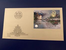 China '99,Goldfolienaufdruck,nur auf Seidencouverts