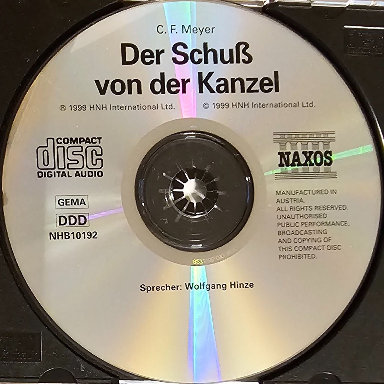 Hörbücher: C.F. Meyer - Der Schuss von der Kanzel – Gebraucht aus Wahlen b. Laufen von Cg10 1