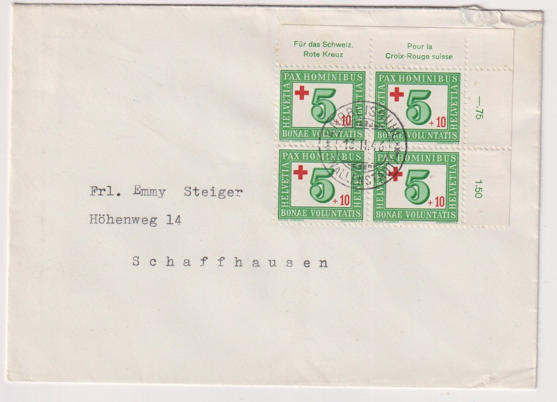 Alle Briefmarken: Schöner "PAX" Brief vom 13.11.1946! – Gebraucht aus Samnaun-Compatsch von Muckimu