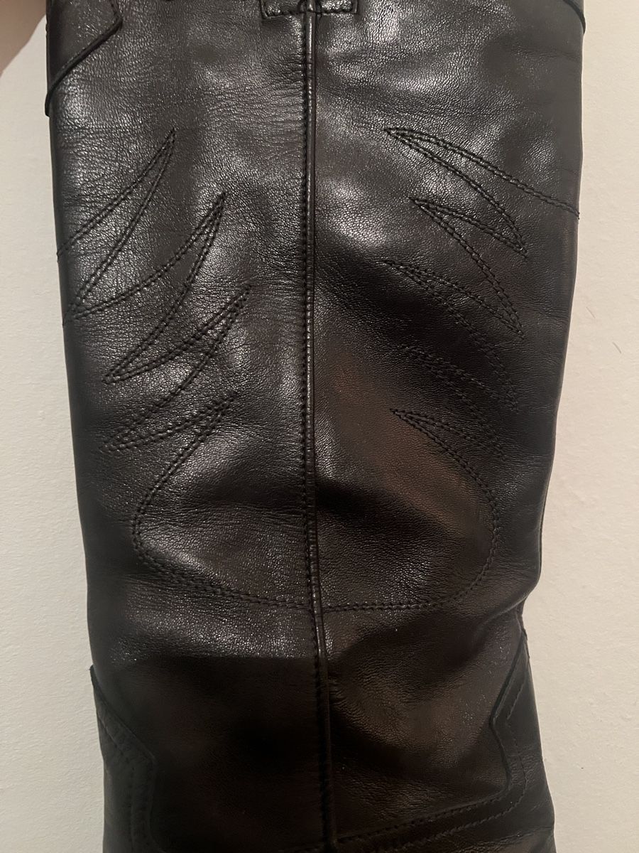 Scarpe da donna: Schwarze Design Leder-Cowboystiefel, Grösse 38.5 – Usato da Basel venduto da evaelette 2