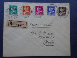 1932 Z-Nr. 185 - 189 FDC mit glasklaren ET-Voll