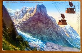 Grindelwald - Aufzug mit Grindelwaldgletscher 1923