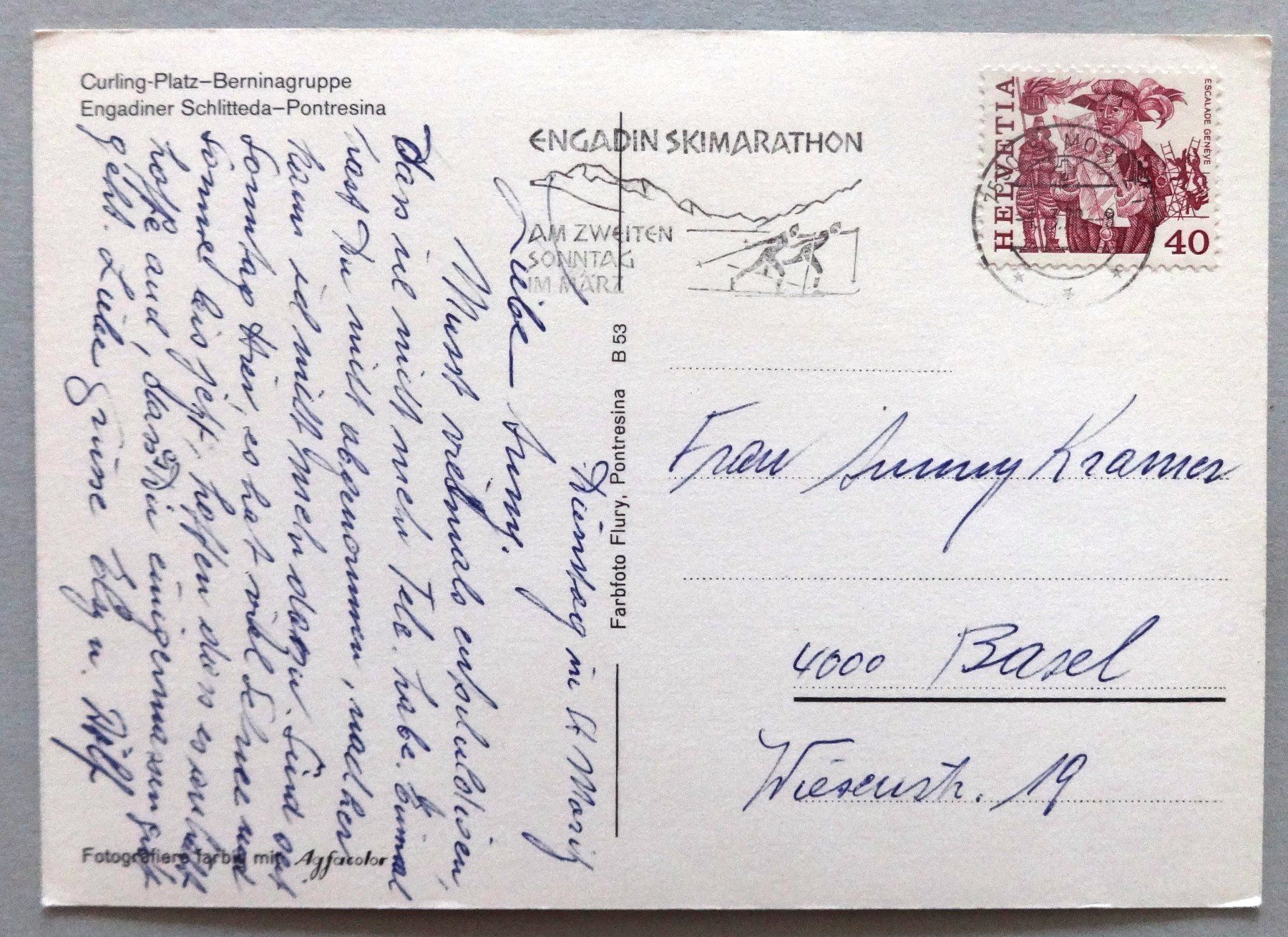 Cartoline postali: Pontresina – Usato da Fétigny venduto da Billy2miny 1