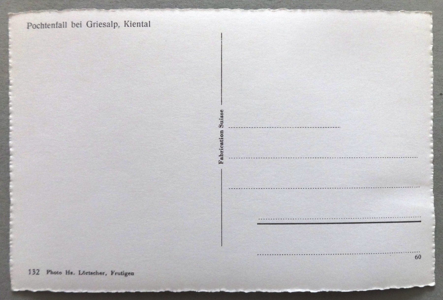 Cartoline postali: Pochtenfall bei Griesalp, Kiental – Usato da Fétigny venduto da Billy2miny 1