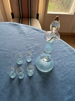 antikes Liqueurservice, hellblau