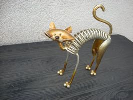 Katzenfigur aus Metal 21 cm lang 24 cm hoch Kunststück