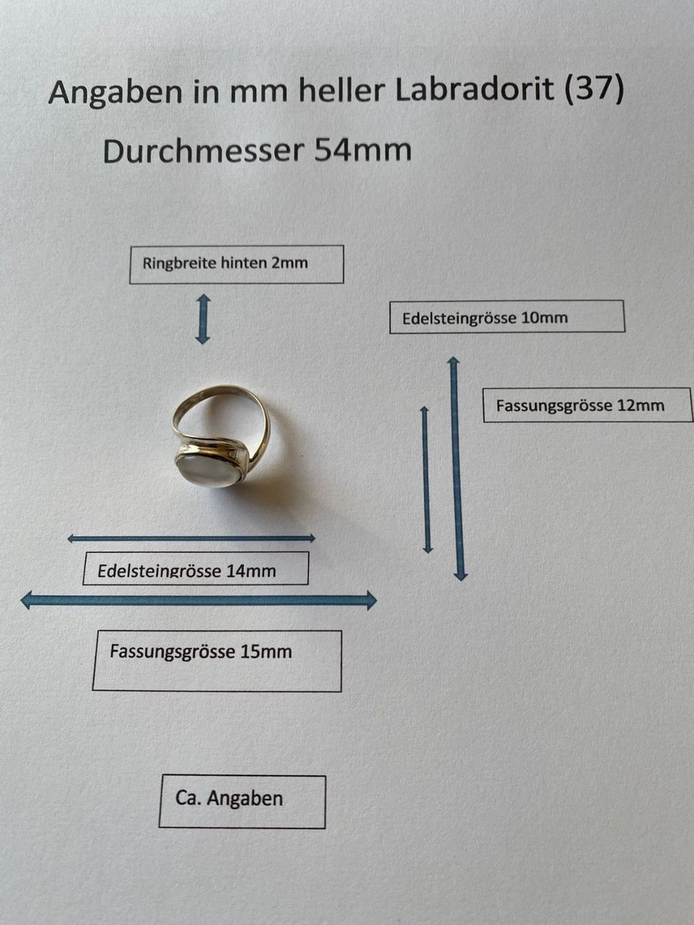 Anelli: Ring Silber Labradorit, Durchm. 54mm(37) – Nuovo (secondo la descrizione) da Muri b. Bern venduto da Silberqualle 3
