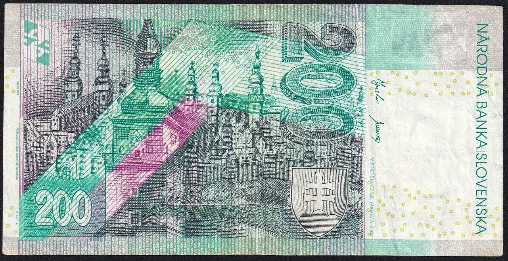 Banknoten: Slowakei 200 Korun 2002 – Gebraucht aus Brugg AG von banknoten_muesli 1