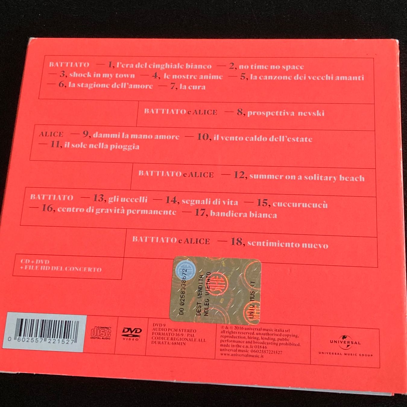 CDs: Battiato e Alice +Ensemble Symphony Orchestra - Live In Roma – Gebraucht aus Bern von Ntsamina 1