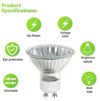 6 Stück Halogen Leuchtmittel GU10 50W Dimmbar Warmweiß