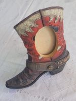 Origineller Vintage Bilderrahmen "Cowboystiefel" Polyresin 