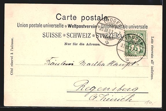 Cartoline postali: AK Trogen, Teilansicht mit Kirche, 1903 – Usato da Berlin venduto da bartko-reher 1