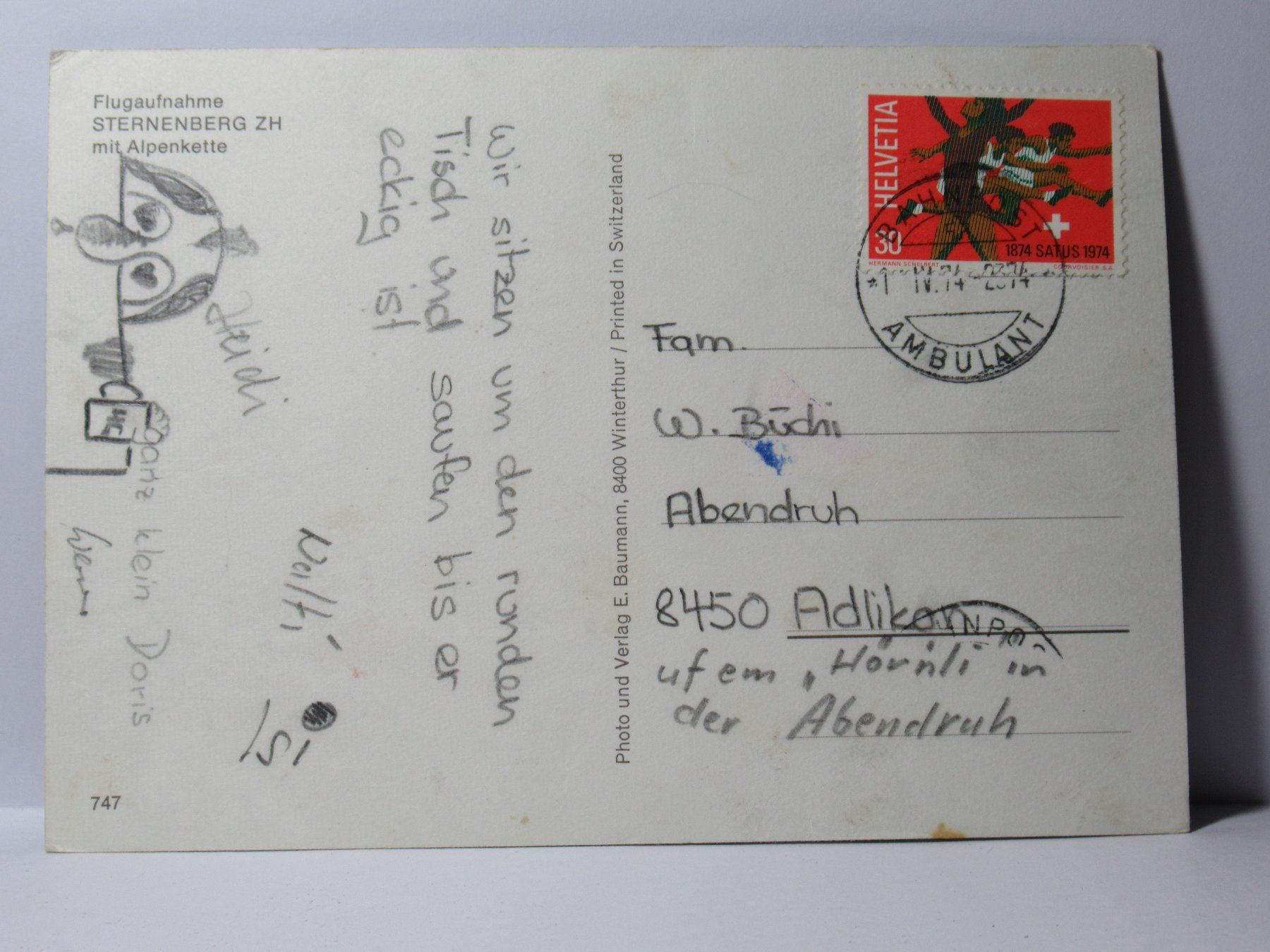Cartes postales: Sternenberg , Kirche ,  Flugaufnahme  1974 – D'occasion à Grenchen par Bluemchen1900 1