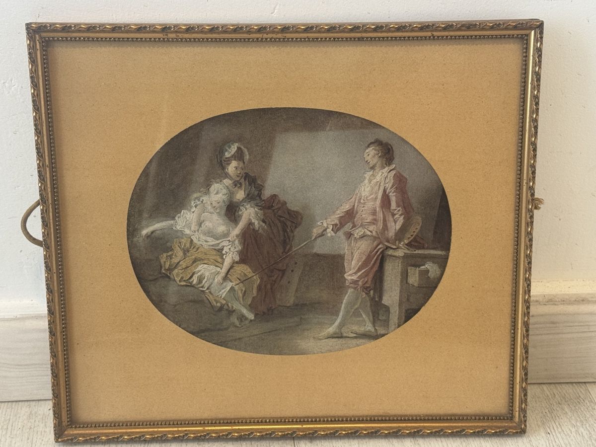Dipinti: Tableau Fragonard - Les Débuts du modèle  – Usato da Erde venduto da CBarts