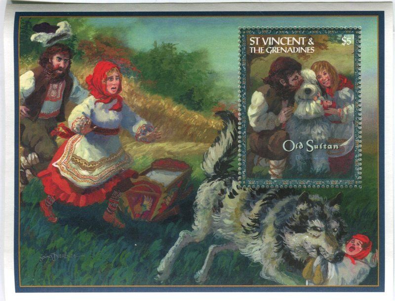 Alle Briefmarken: Block "Märchen Der alte Sultan". St. Vincent – Neu und originalverpackt aus Basel von Butsch5