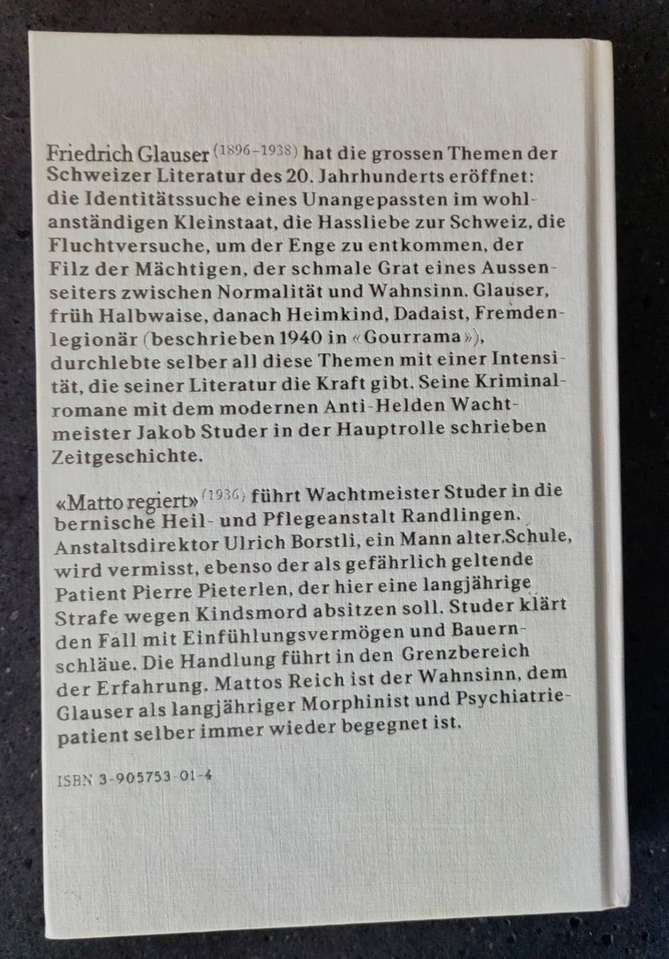 Libri: Friedrich Glauser - Matto regiert – Usato da Birmensdorf ZH venduto da crabalocker67 1
