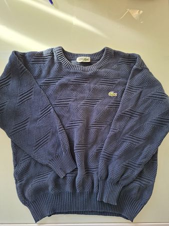 Pull Lacoste bleu marine texturé homme taille S