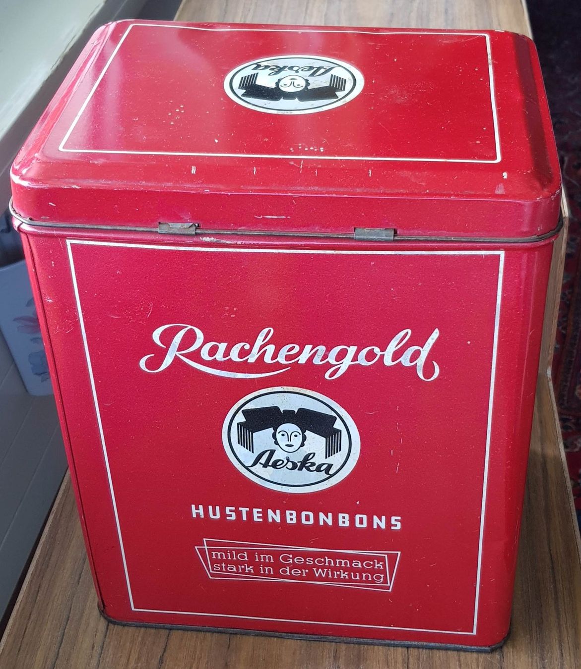 Barattoli: Blechdose 1950er - Rachengold Hustenbonbons – Usato da Mörschwil venduto da antiksalon 3