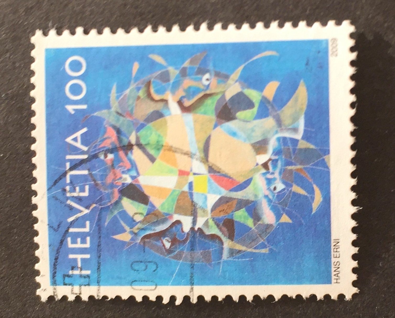Tutti i francobolli: Nr.1297  Menschengeist Hans Erni GESTEMPELT 2009    – Usato da Aarau venduto da Billa007