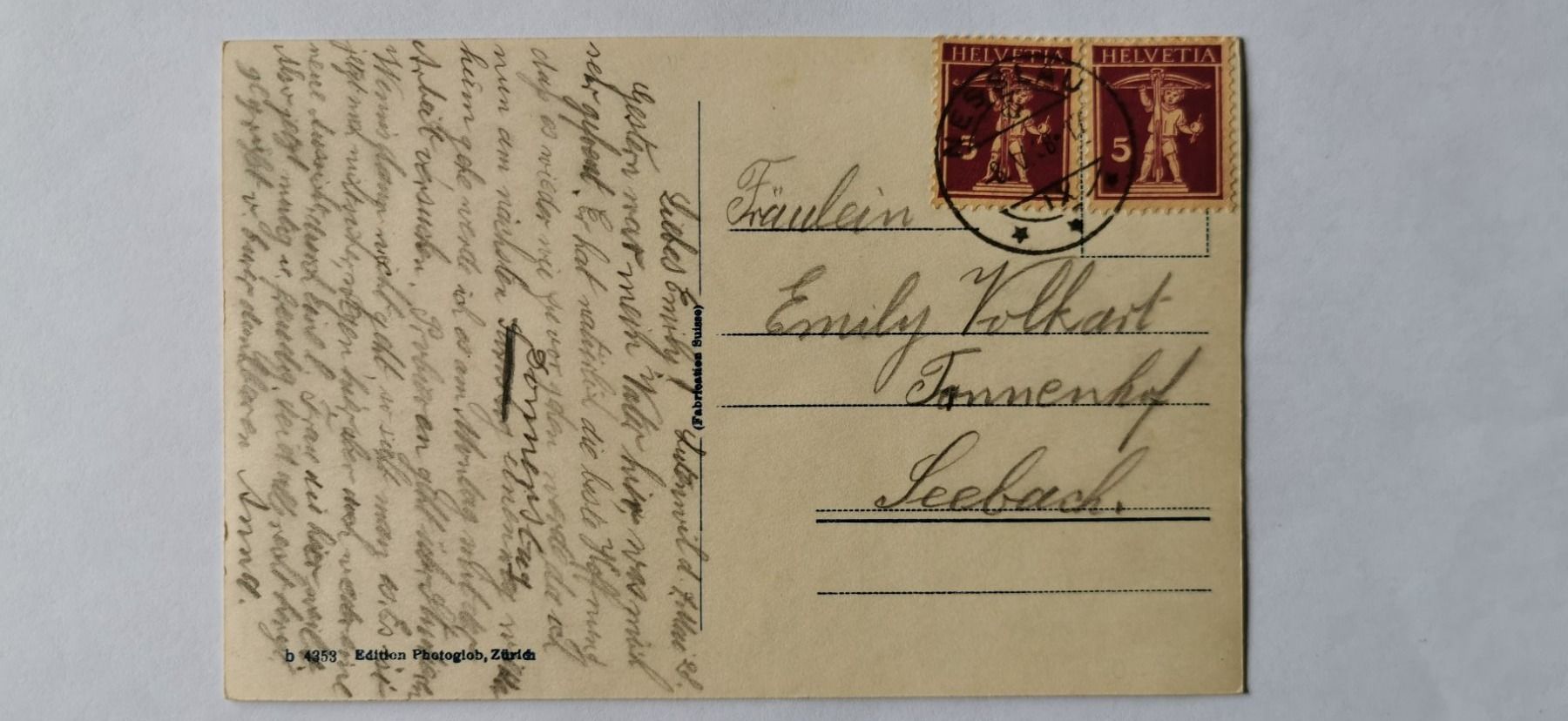 Cartoline postali: Postkarte 1928 – Usato da Aadorf venduto da Chnorli-Furz 1