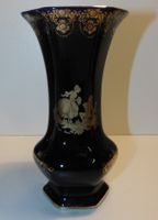 Limoges Kobalt Vase Porzellan gemarkt   18 cm hoch  9 cm dm