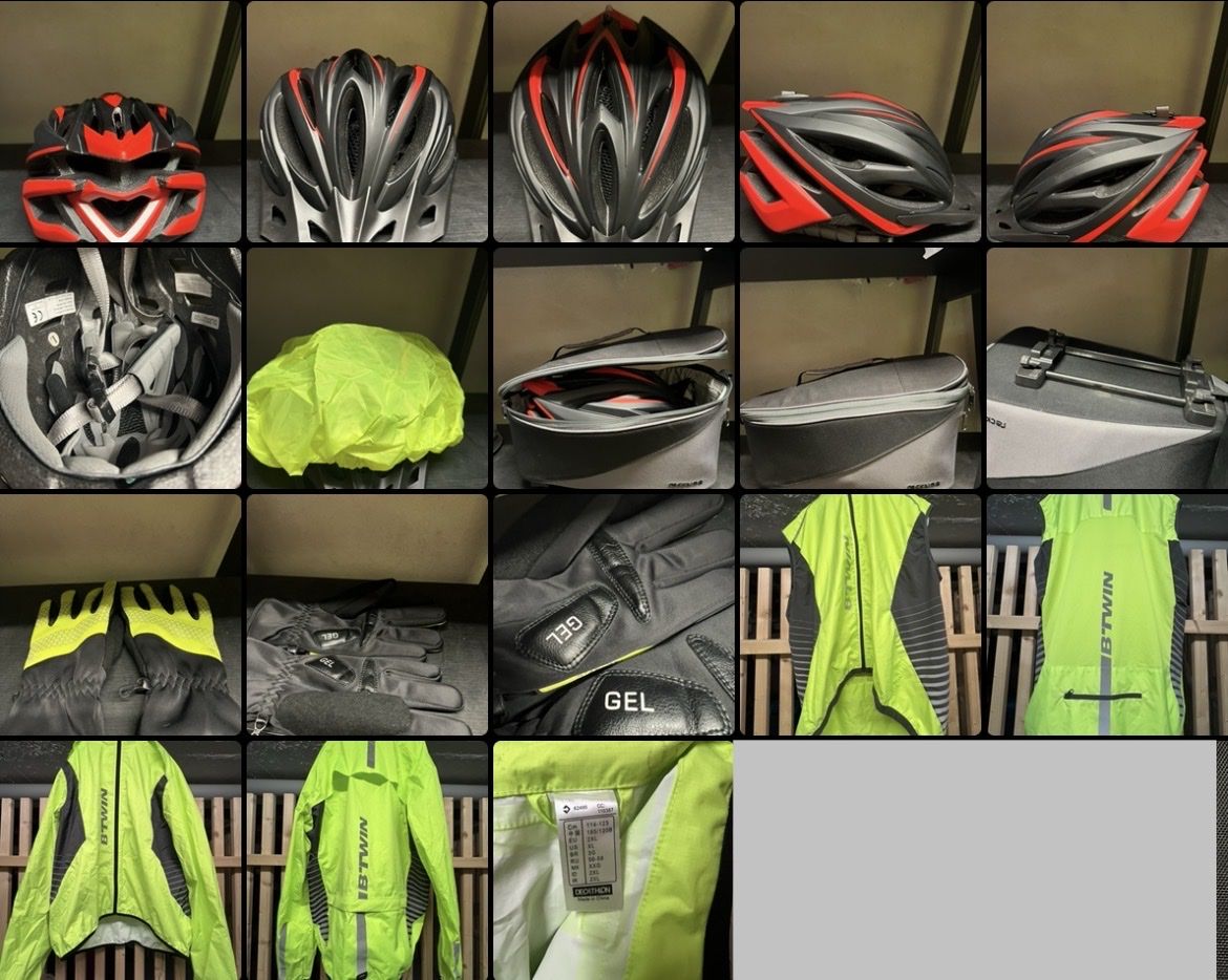 Decathlon Lotti di vestiti: B'Twin cycling set helmet jacket and gloves used – Nuovo (secondo la descrizione) da Basel venduto da luc_8ghp