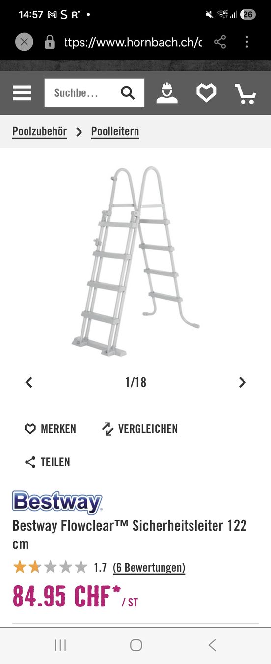 Bestway Echelles: Poolleiter neu ungeöffnet – Neuf avec emballage d'origine à Füllinsdorf par Pearl1 1