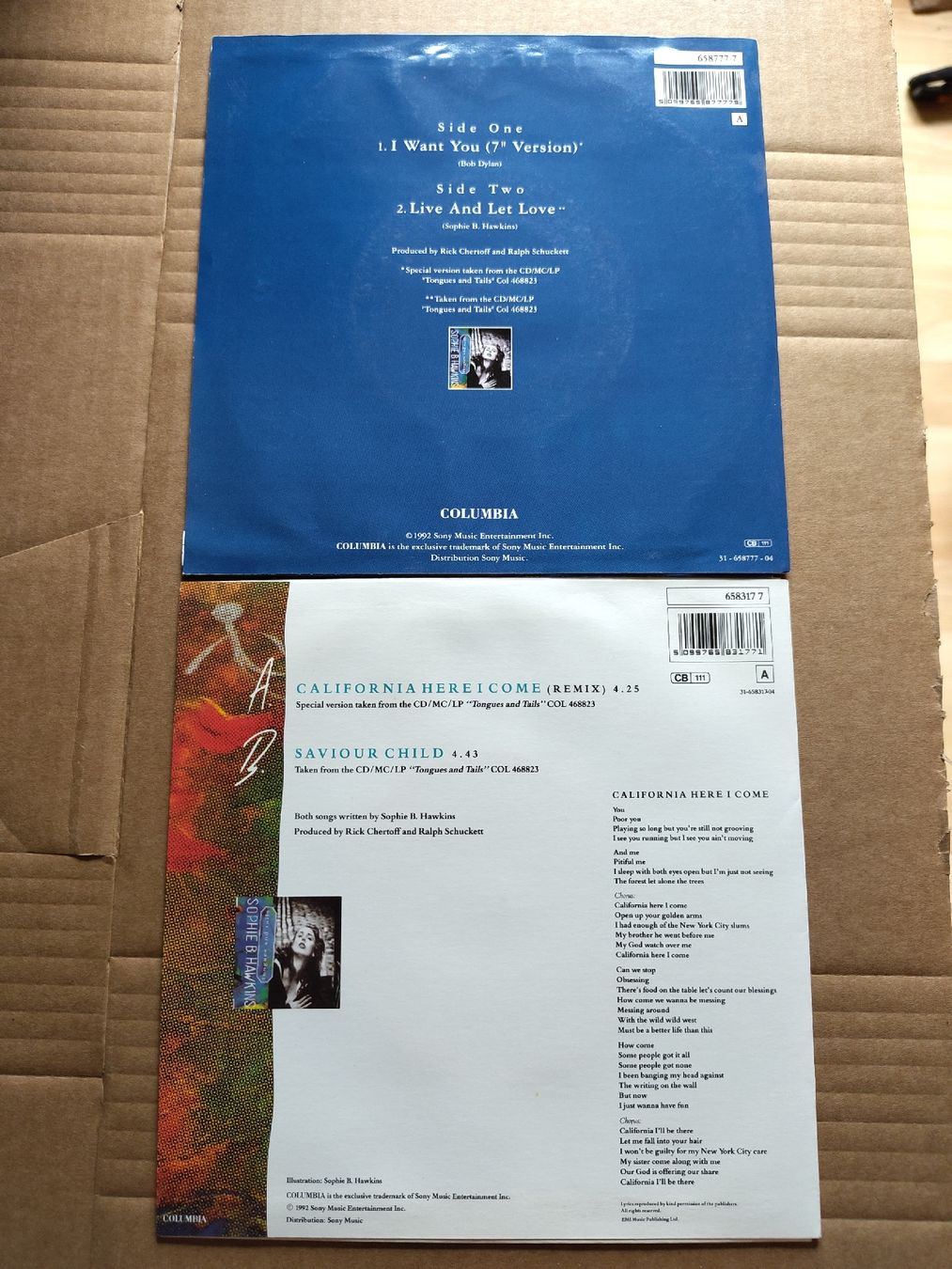 Dischi in vinile: Sophie B. Hawkins 2x Singles – Usato da Büsserach venduto da Bey23 1