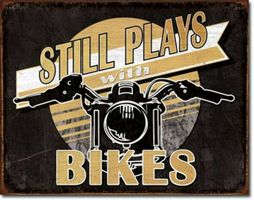 Rusty Blechschild-STILL PLAYS BIKES - 30 X 40 CM