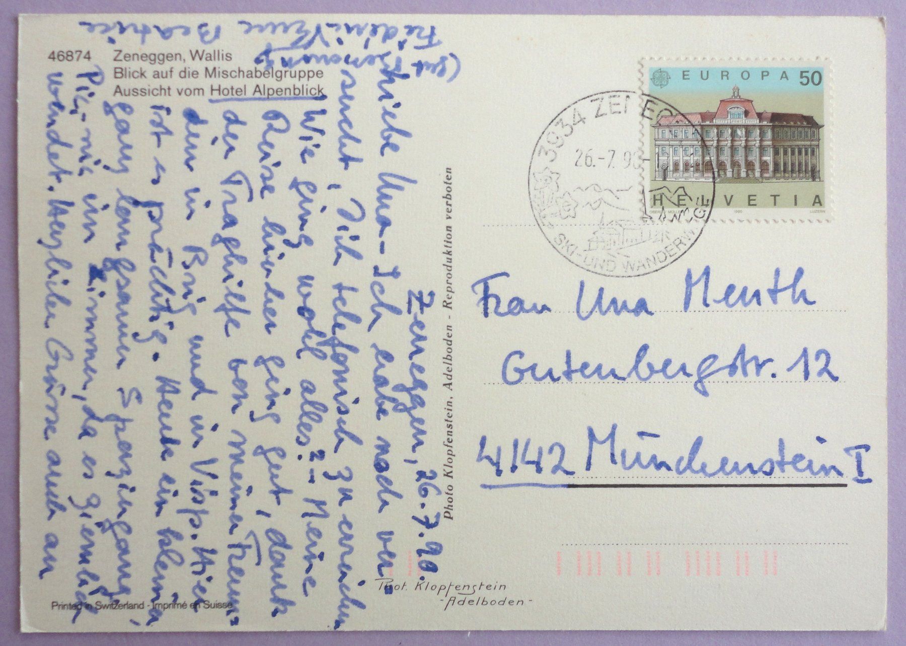 Cartes postales: Zeneggen, Wallis – D'occasion à Fétigny par Billy2miny 1