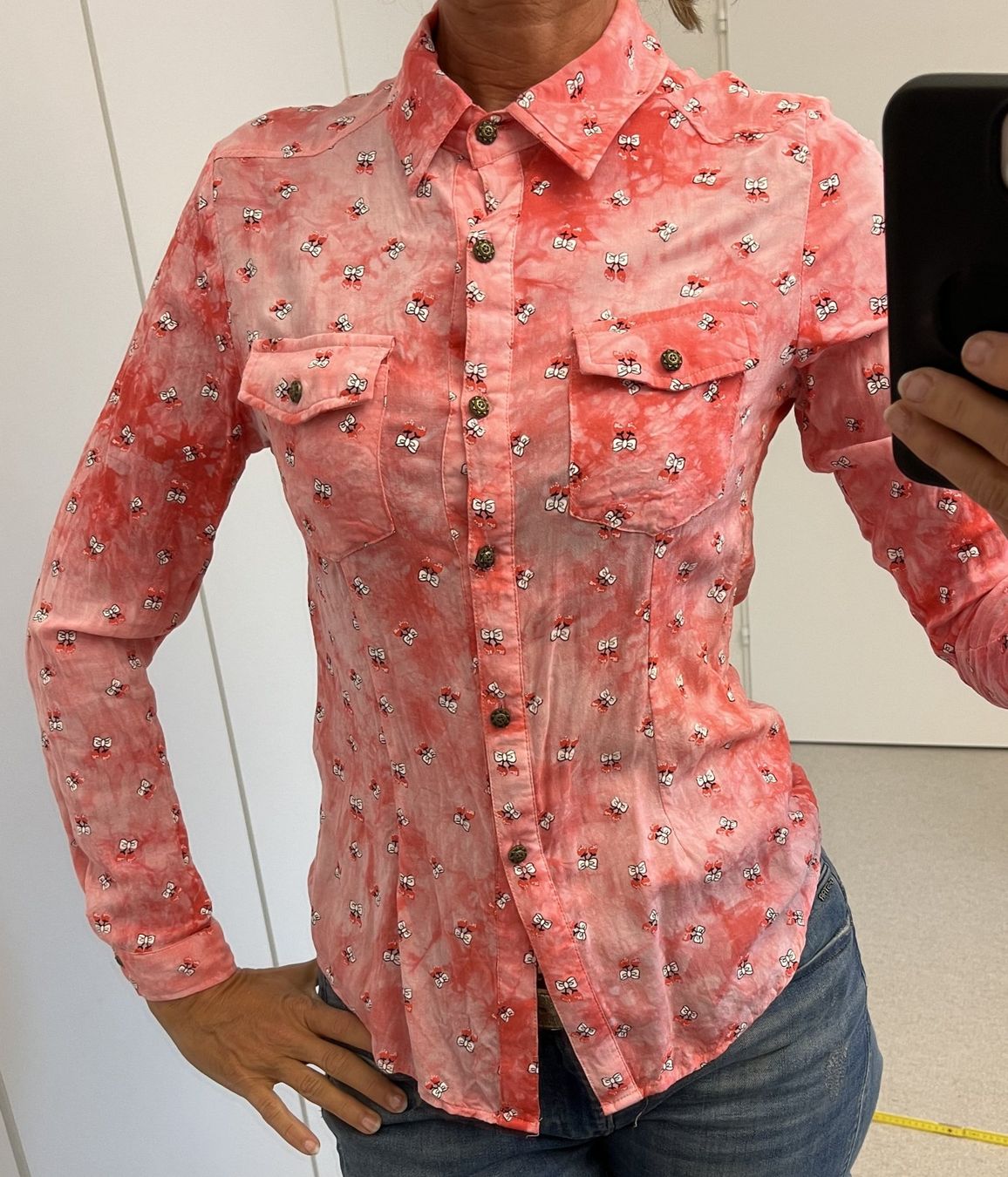 Blusen: Bluse langarm rot SHK Mode Baumwolle - Gr. S – Gebraucht aus Affoltern am Albis von Blackrhythm 1