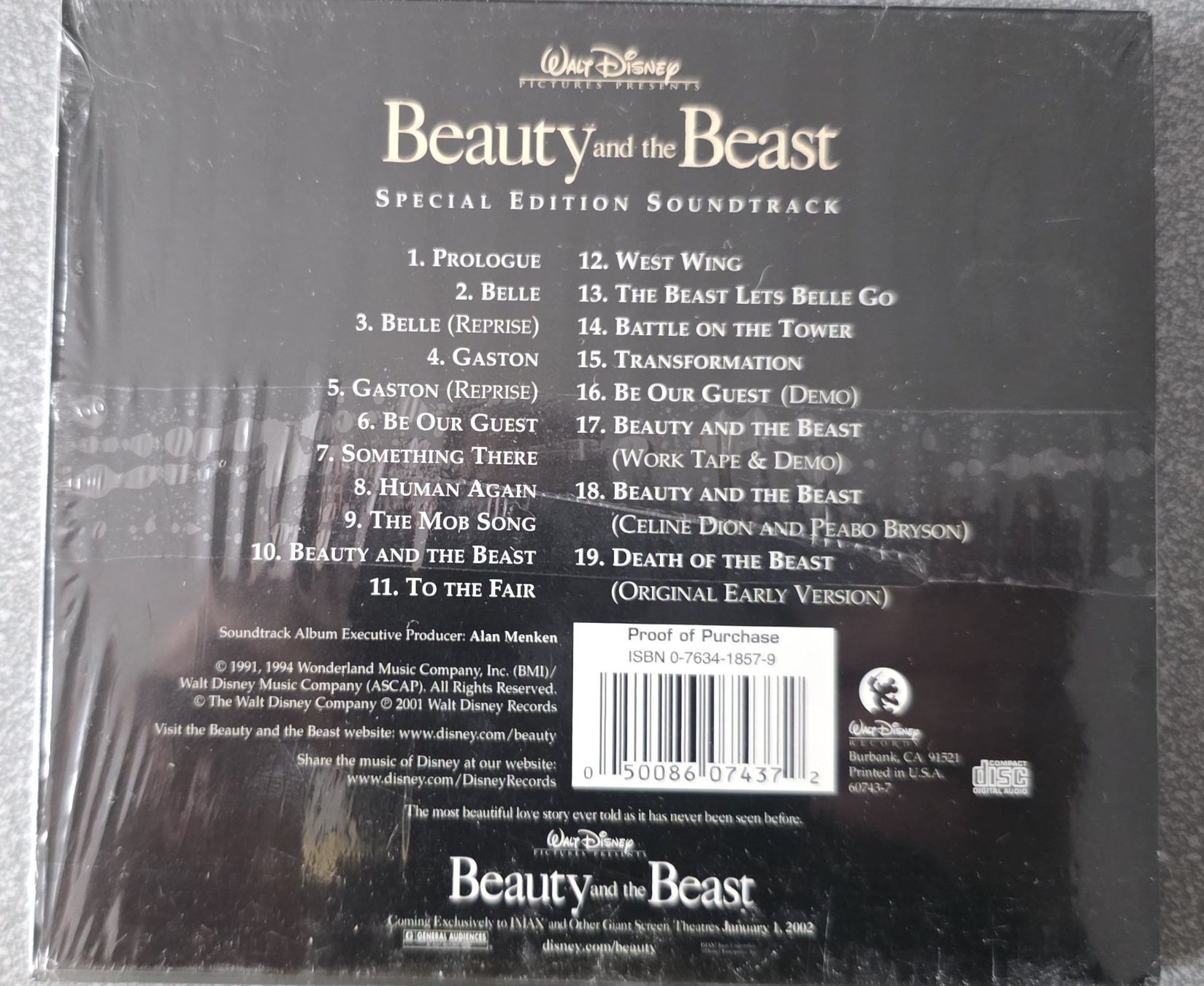 Beauty and the Beast- Original Motion Picture Soundtrack CD (Gebraucht ...
