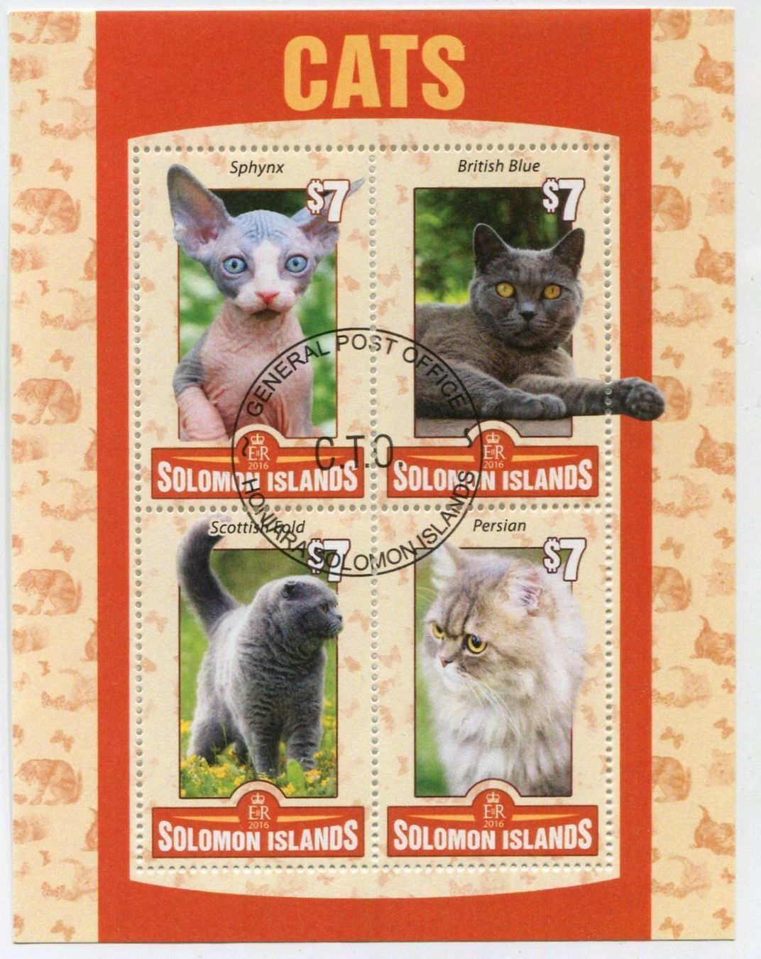 Tous les timbres: Block "Katzen". Salomonen. – Neuf avec emballage d'origine à Basel par Butsch5