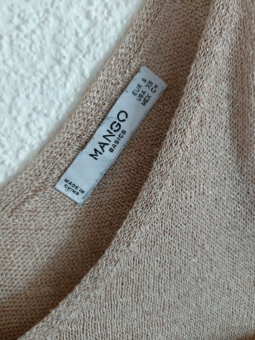 Mango Top: Top Mango Basics rose pâle doré - Taille XS – Usato da Vaulruz venduto da O_DDM 1