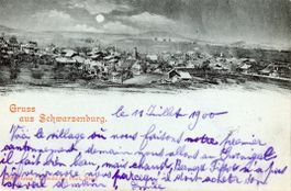 Schwarzenburg  BE    -  Mondschein-Litho     um  1 9 0 0