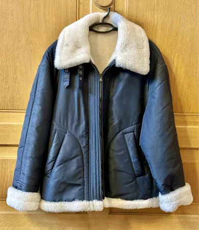 Shearling Jacke L 50 schwarz Baldesserani, Felljacke, Vegan