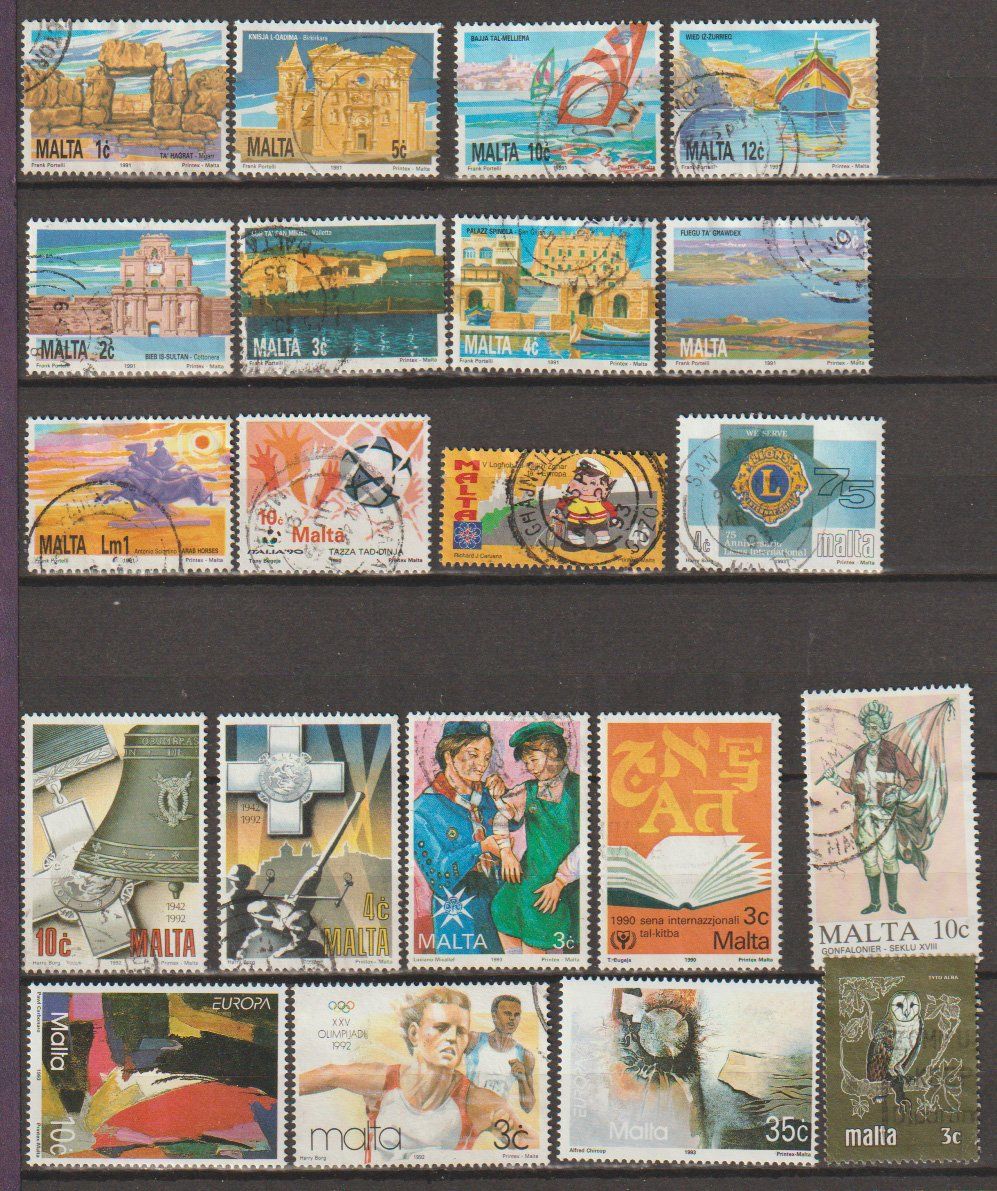 Alle Briefmarken: Malte 1982-1992 collection variété – Gebraucht aus Crans-Montana von kira56